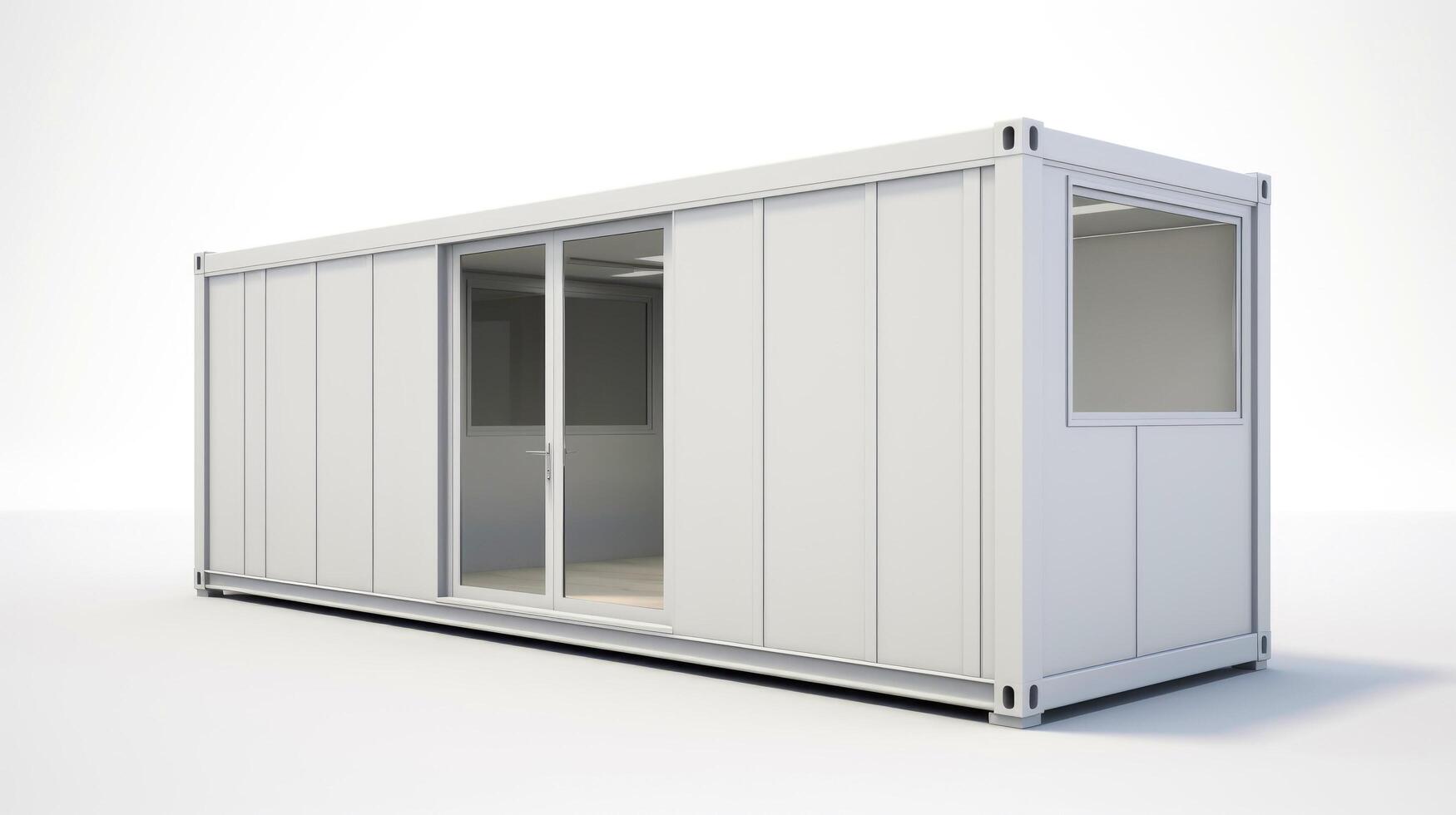 Mobile office buildings or container site office for construction site. Shipping container. Portable house and office cabins, illustration photo