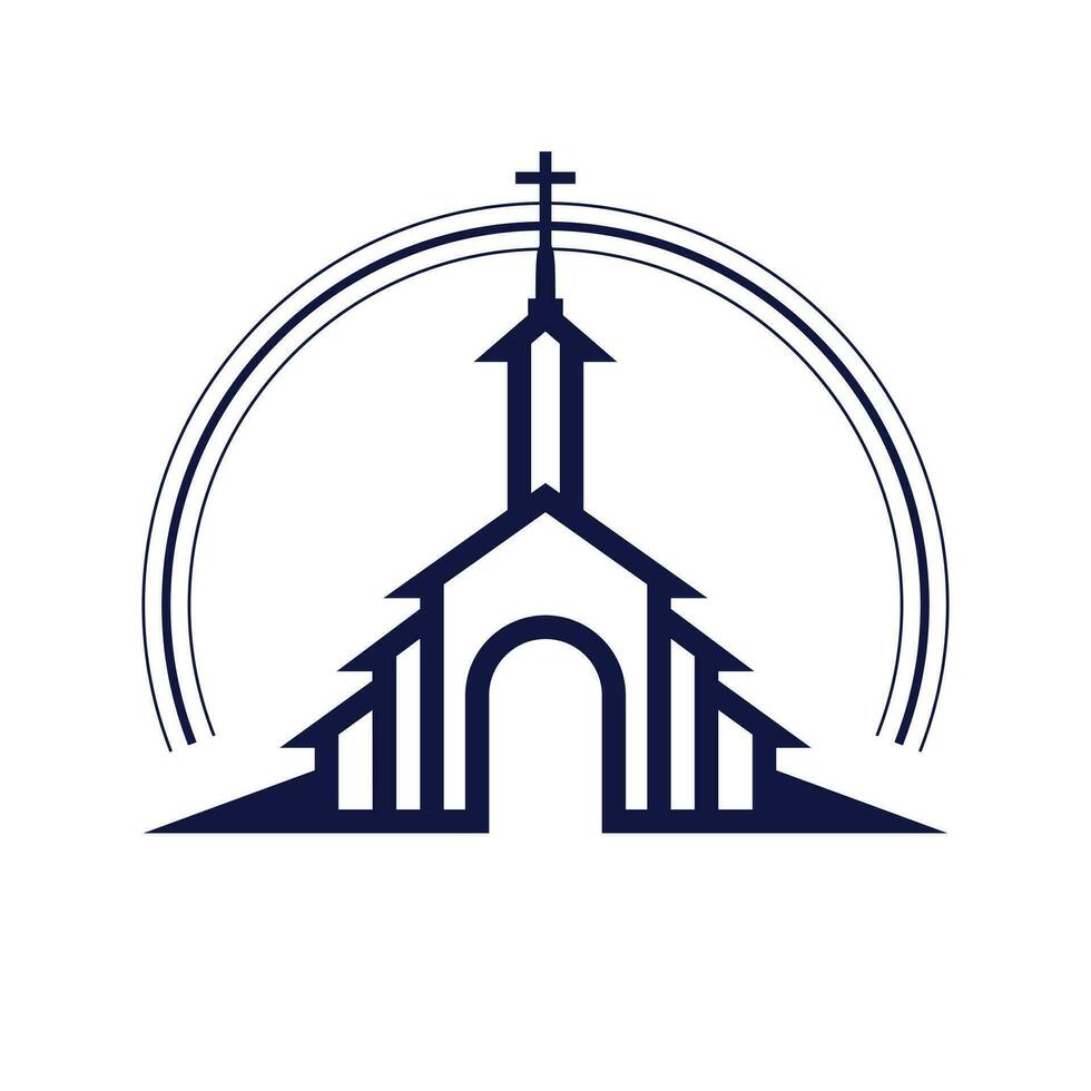 Church vector icon design. CHurch building flat icon.