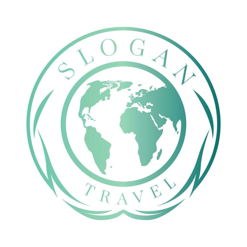 Travel vector logo design. Round globe vector icon emblem.