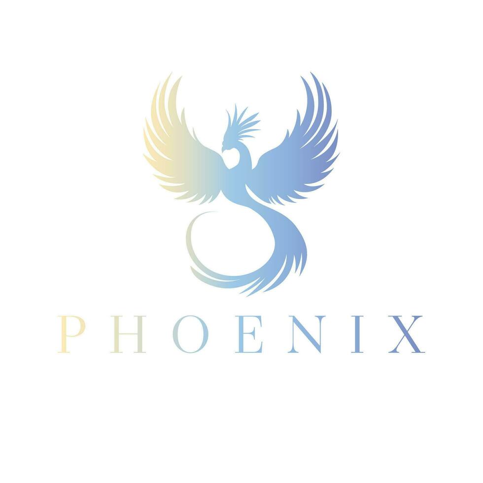 Phoenix vector logo design. Fantasy bird vector design.