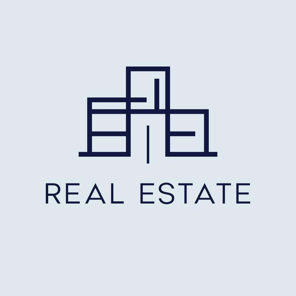 Real estate vector logo design. Modern building flat icon.