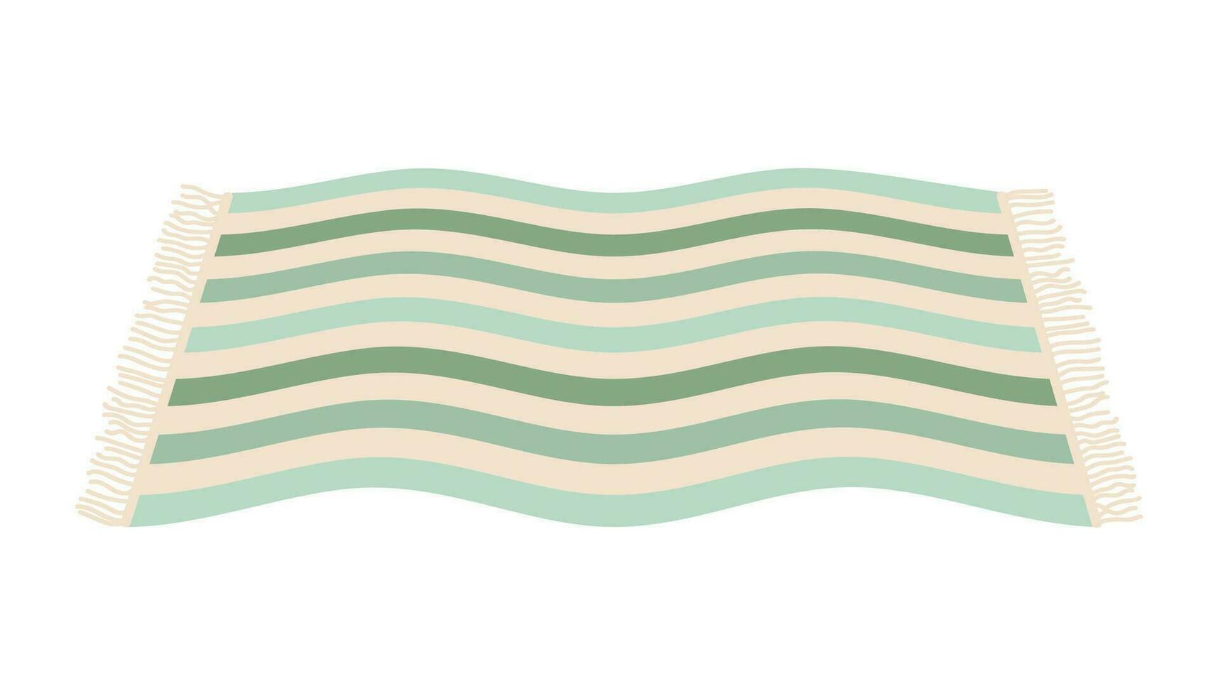 striped picnic rug with fringe vintage colors in boho style vector