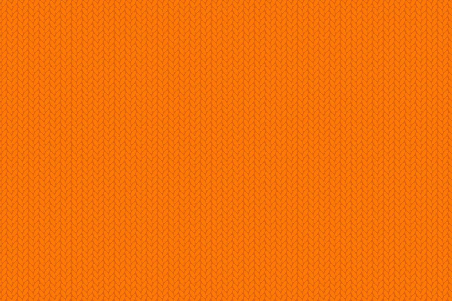 Texture of a knitted fabric of autumn mood. Cozy orange knitting pattern. Vector background for seasonal banners