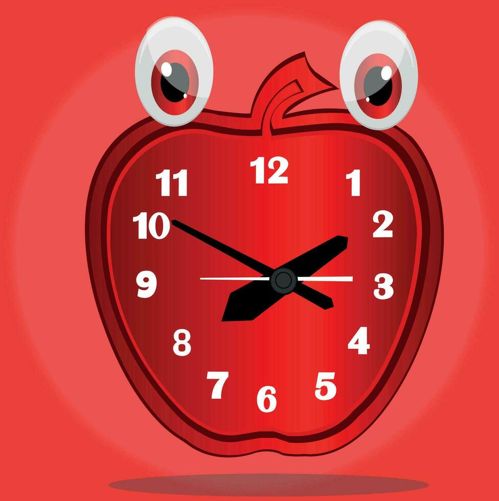 Apple clock vector art