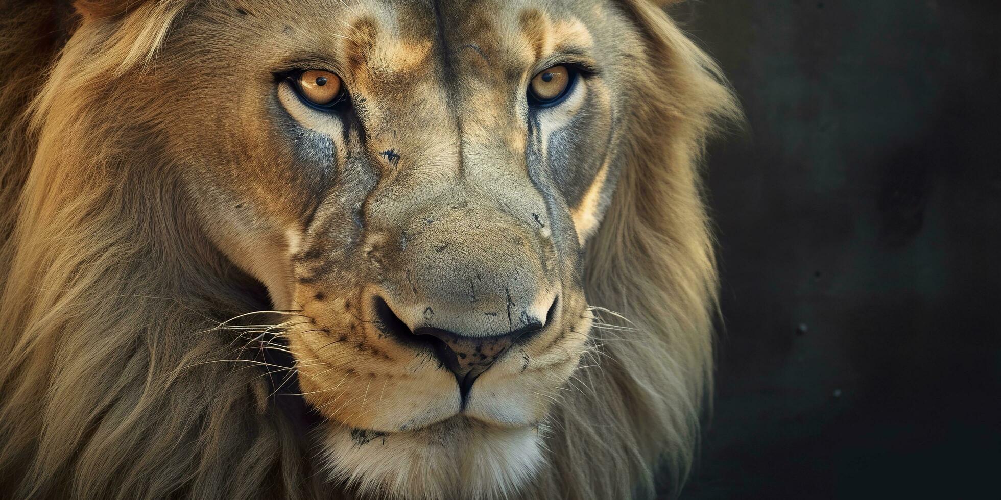 Close up of an African lion. Generative AI photo