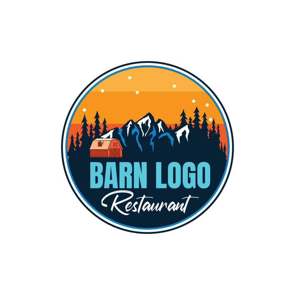 Mountain Barn Restaurant  On Mountain, outdoor hotel vector