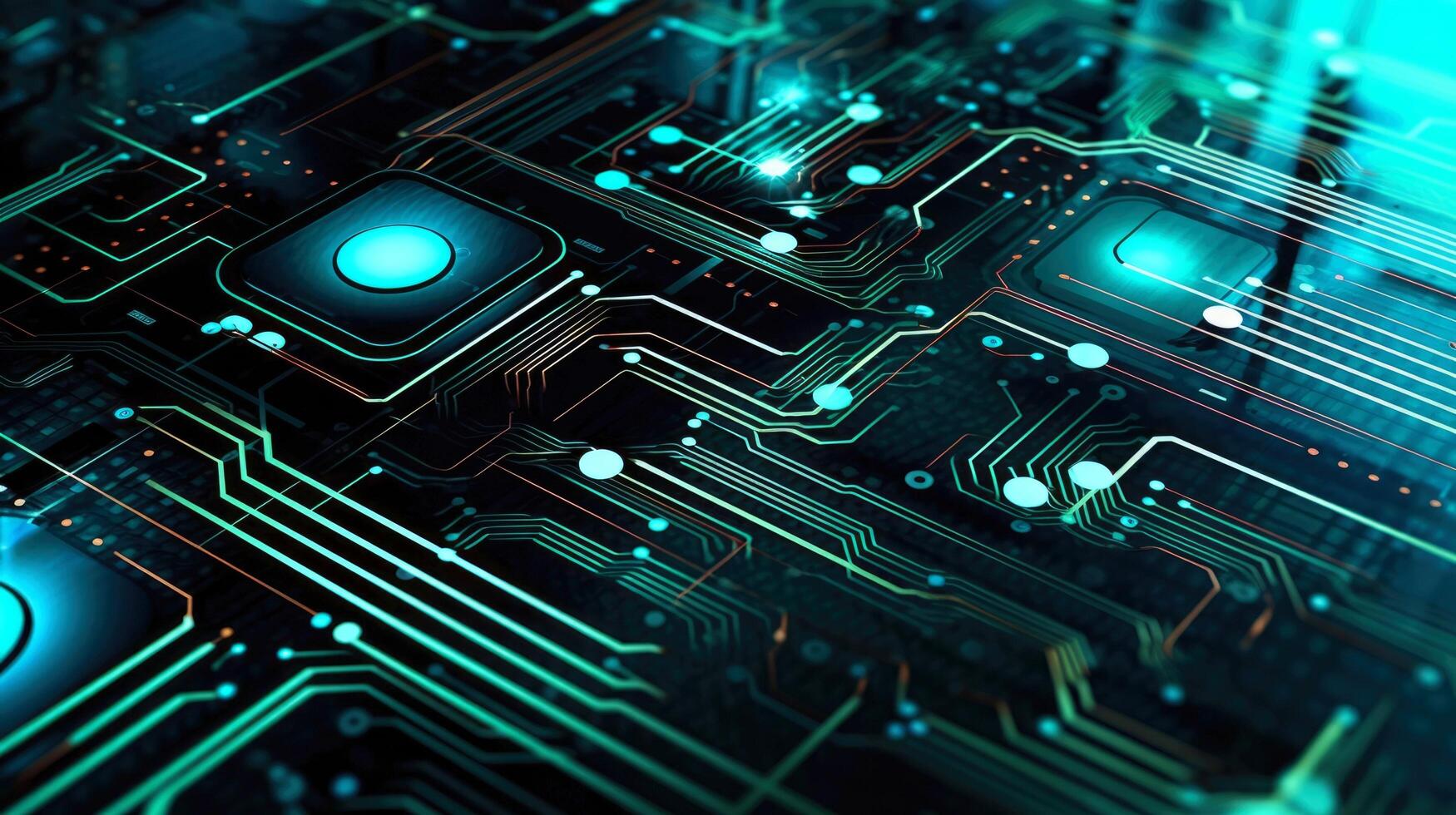 Close-up of circuit board. Electronic computer hardware technology. Motherboard digital chip. blurred concept, illustration photo