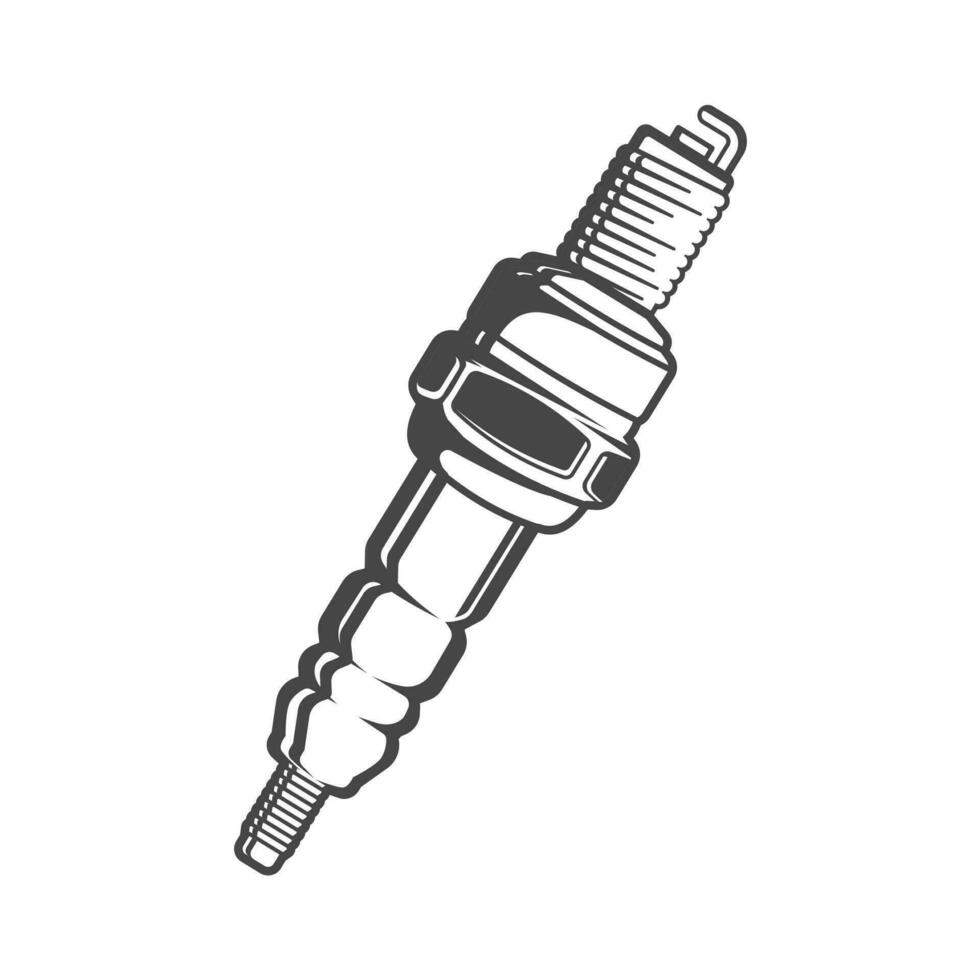 Spark plug retro old school design vector