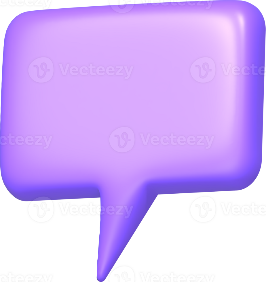 blank 3d chat bubble icon purple color png