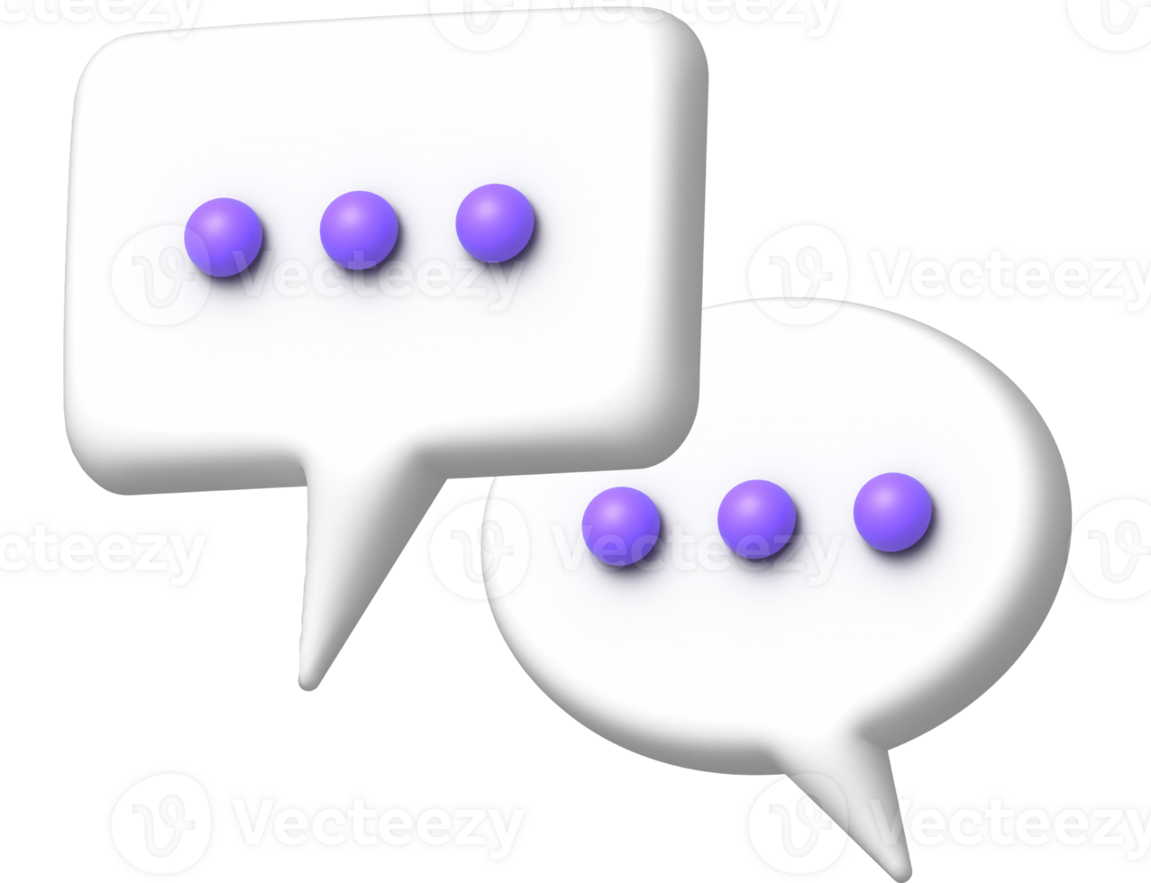 3d white chat speech bubble dialogue icon png