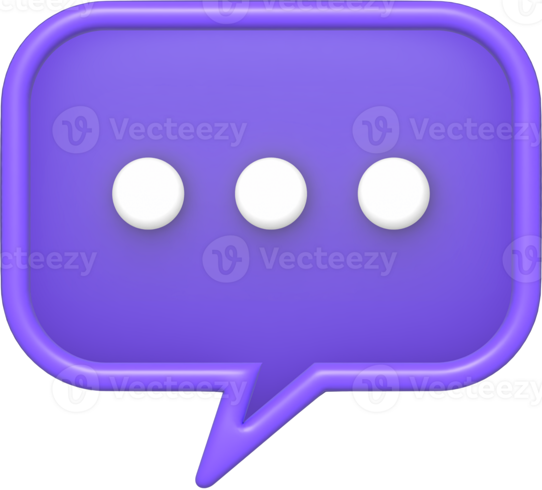 purple speech bubble 3d icon png