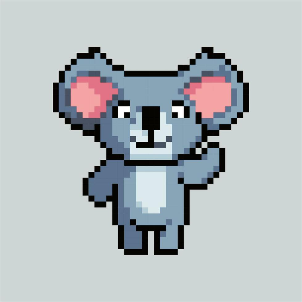 Pixel art illustration Koala. Pixelated Koala. Cute Koala animal icon pixelated for the pixel art game and icon for website and video game. old school retro. vector