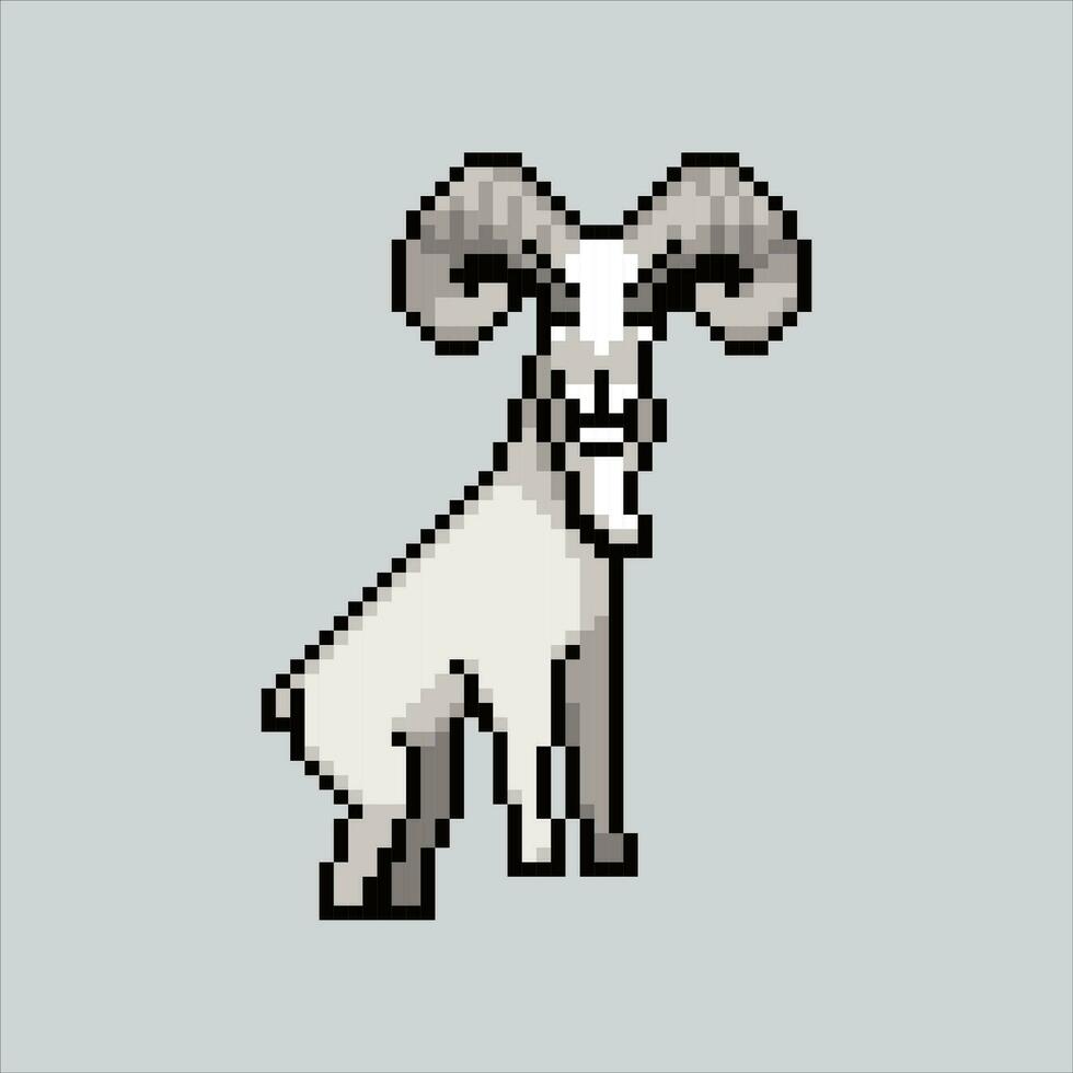 Pixel art illustration Goat. Pixelated Goat. Cute Goat animal icon pixelated for the pixel art game and icon for website and video game. old school retro. vector