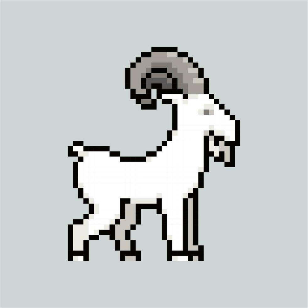 Pixel art illustration Goat. Pixelated Goat. Cute Goat animal icon pixelated for the pixel art game and icon for website and video game. old school retro. vector
