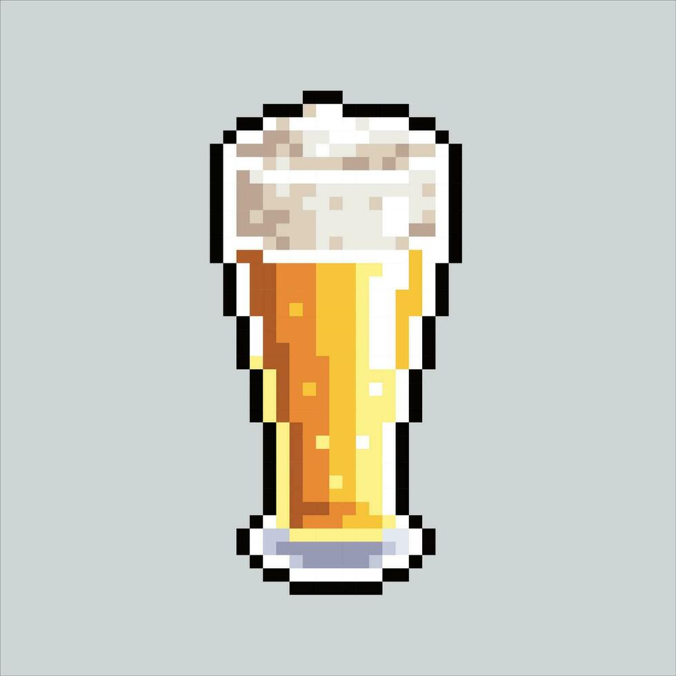 píxel Arte ilustración cerveza. pixelado cerveza. cerveza bebida icono pixelado para el píxel Arte juego y icono para sitio web y vídeo juego. antiguo colegio retro vector