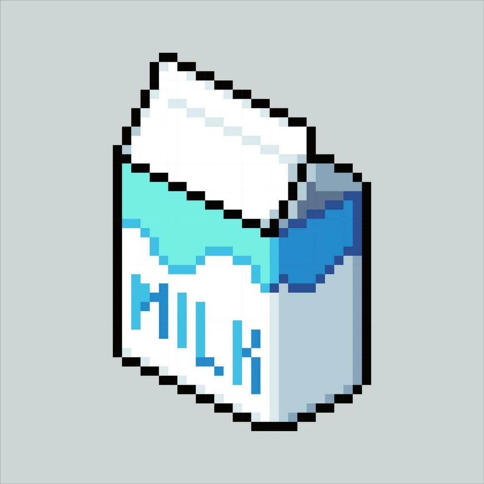 Pixel art illustration Milk. Pixelated Delicious milk. Fresh Milk drink icon pixelated for the pixel art game and icon for website and video game. old school retro. vector