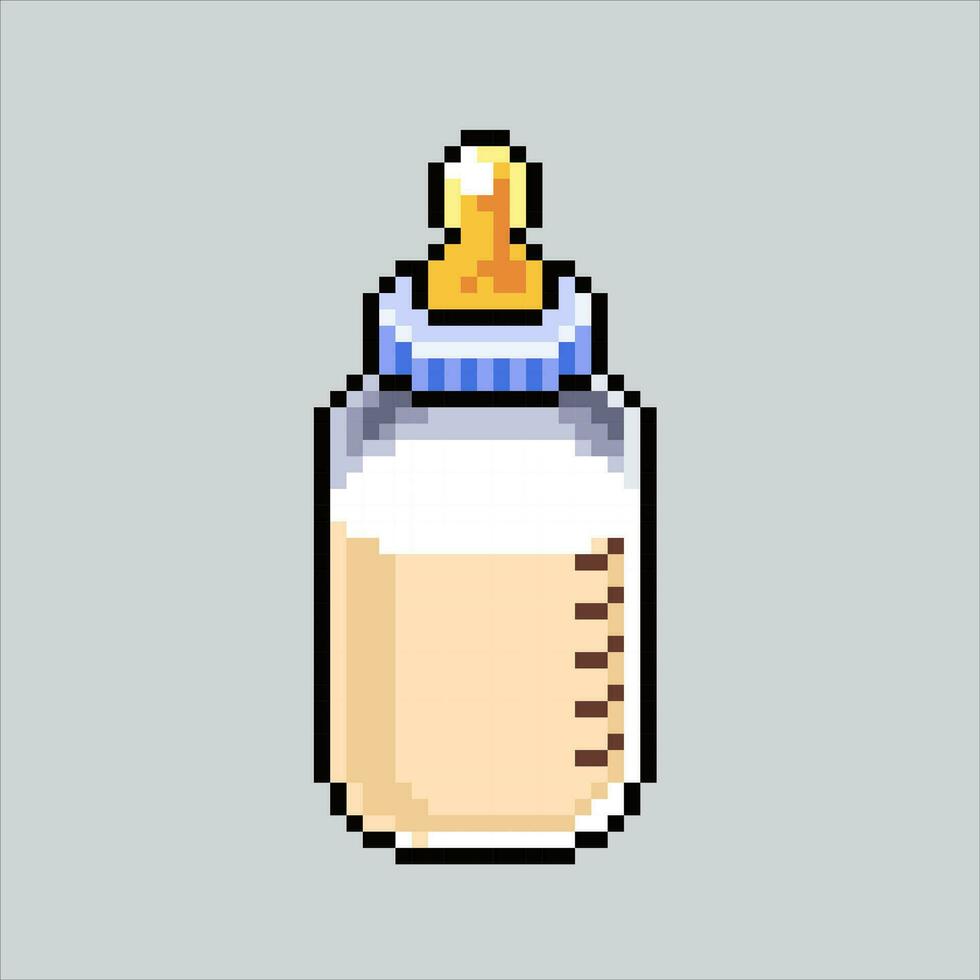 Pixel art illustration Baby Milk. Pixelated Delicious baby milk. Fresh baby Milk drink icon pixelated for the pixel art game and icon for website and video game. old school retro. vector