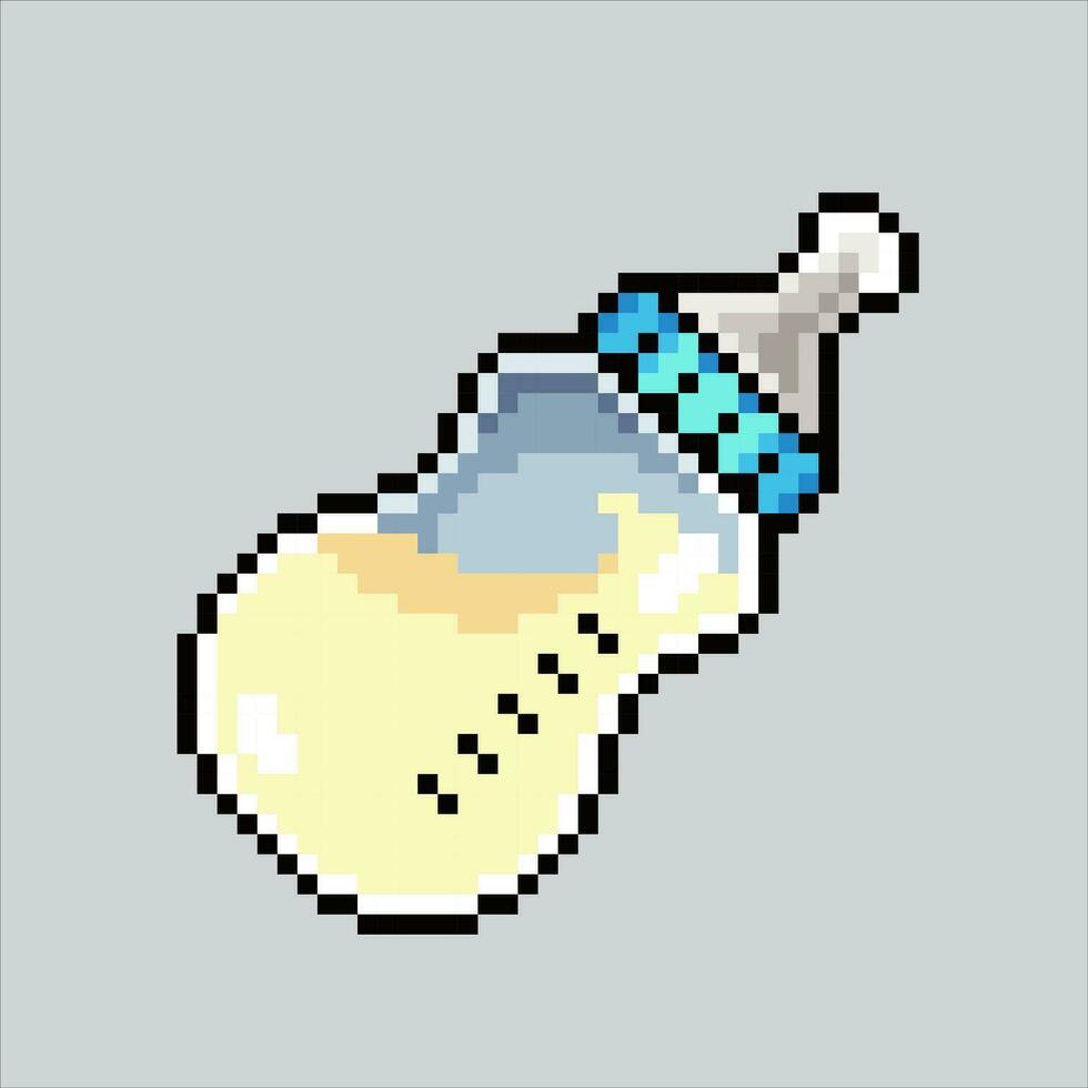 Pixel art illustration Baby Milk. Pixelated Delicious baby milk. Fresh baby Milk drink icon pixelated for the pixel art game and icon for website and video game. old school retro. vector