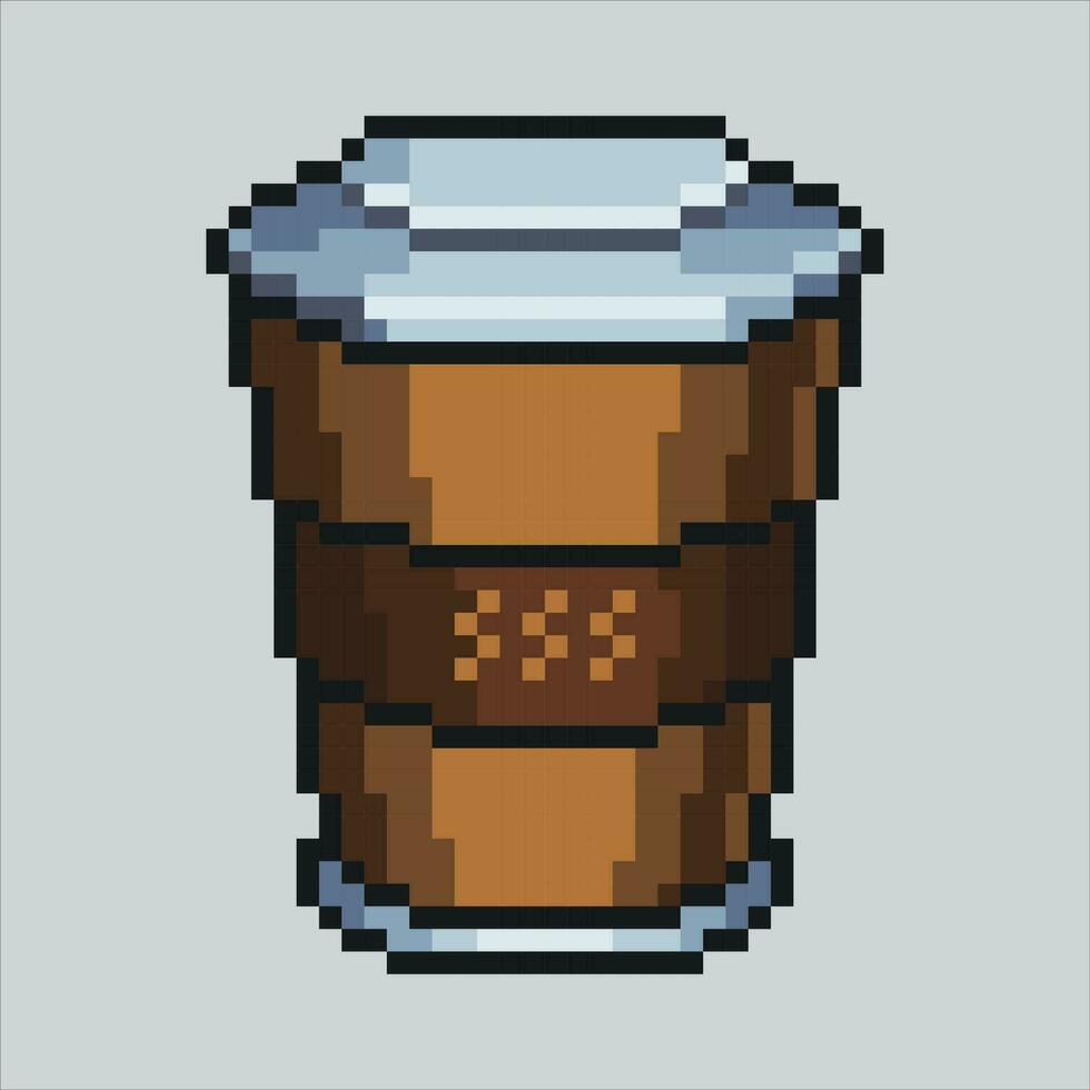 píxel Arte ilustración café. pixelado café. un taza de café icono pixelado para el píxel Arte juego y icono para sitio web y vídeo juego. antiguo colegio retro vector