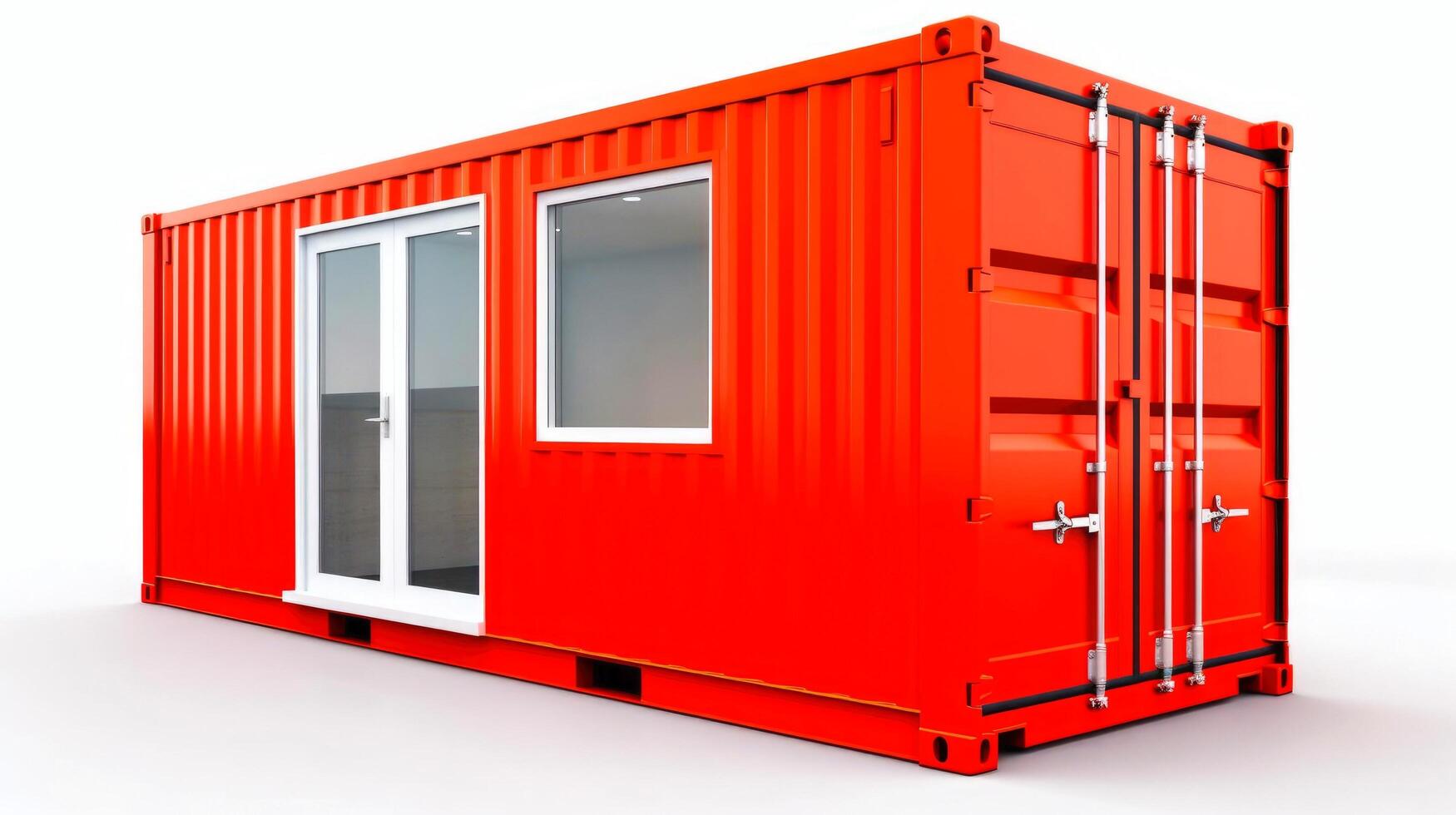 Mobile office buildings or container site office for construction site. Shipping container. Portable house and office cabins, illustration photo