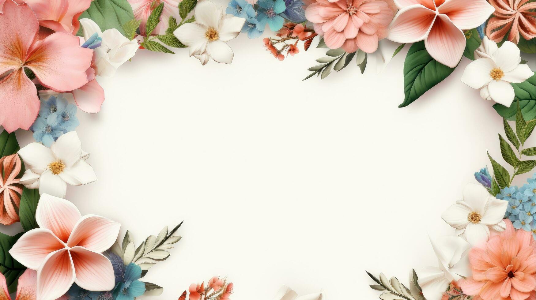 https://static.vecteezy.com/system/resources/previews/026/718/777/non_2x/floral-border-frame-card-template-multicolor-flowers-leaves-for-banner-wedding-card-springtime-composition-with-copy-space-generative-ai-illustration-free-photo.jpg