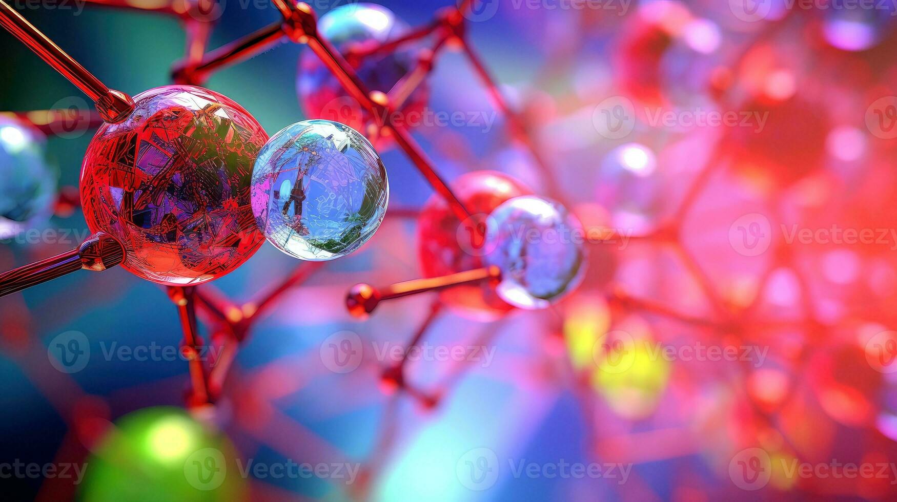 Medical studies of molecular structures. Science in the service of human. Technologies of the future in our life. molecule of medicine model, Generative AI illustration photo