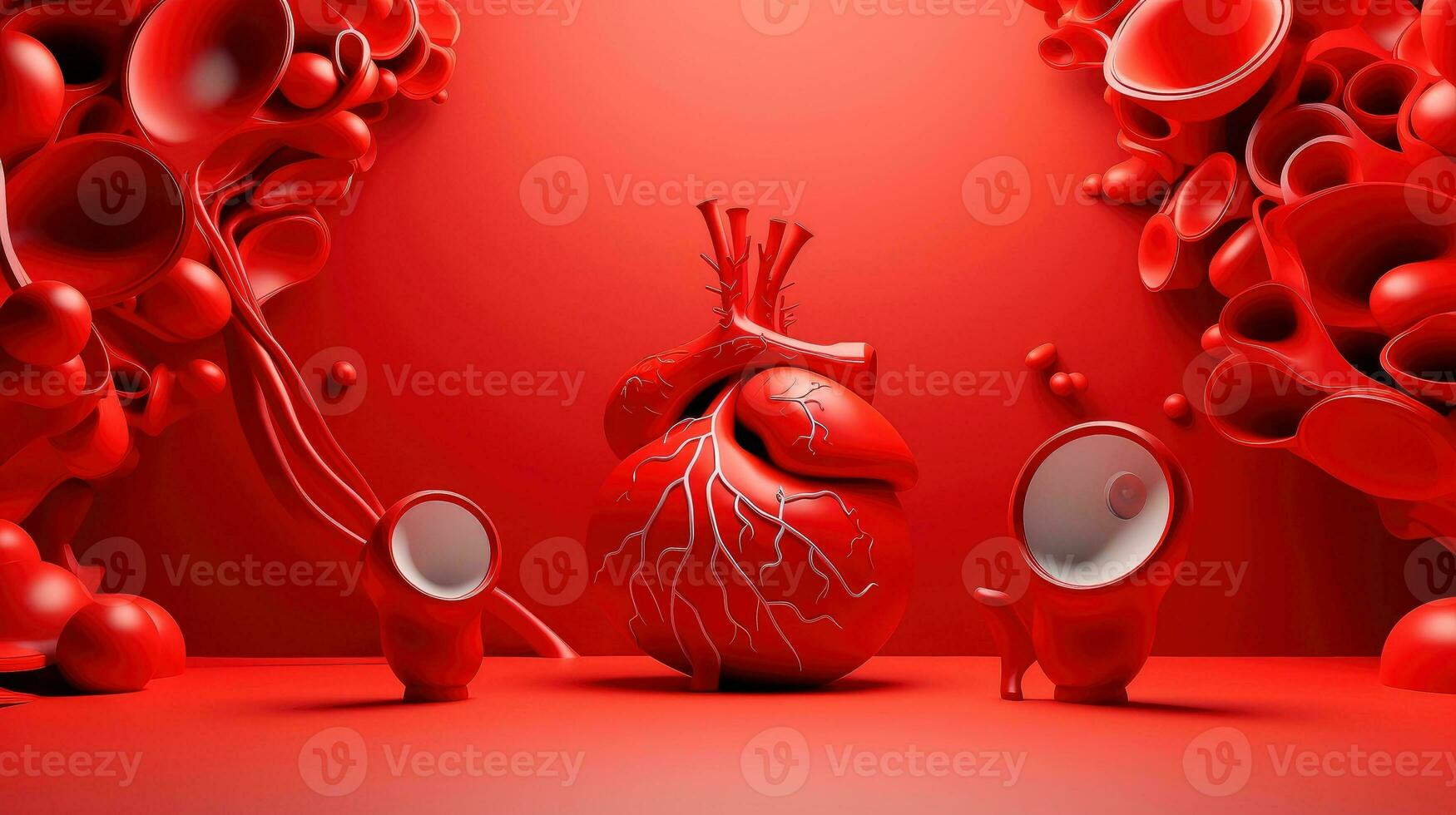 3D illustration of the human organ systems, Human internal organs. Anatomy. Nervous, circulatory, digestive, excretory, urinary,and bone systems. Medical education concept, Generative AI illustration photo