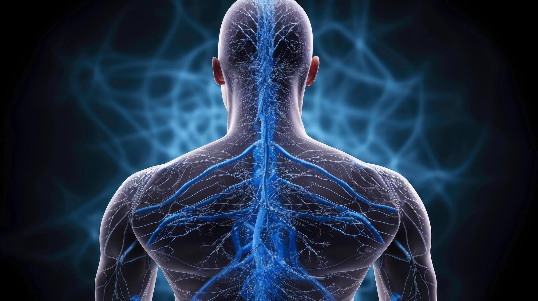 Energy of Thought. Human head emitting abstract fractal structure to illustrate working of human mind, illustration photo