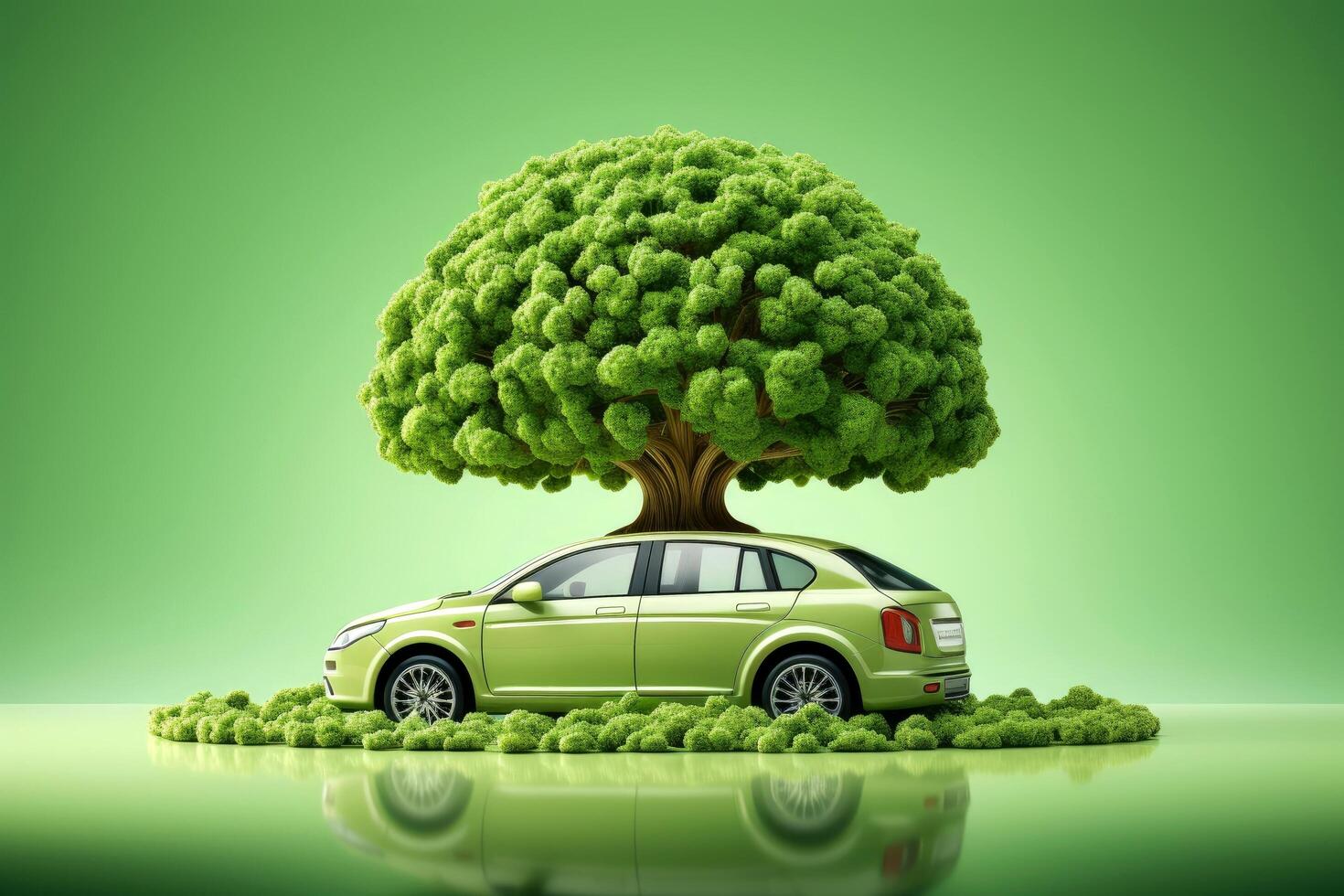 Ecosystem restoration, environment day concept tree background. Recycle icon paper cut banner with forest. Ecology project concept, illustration photo