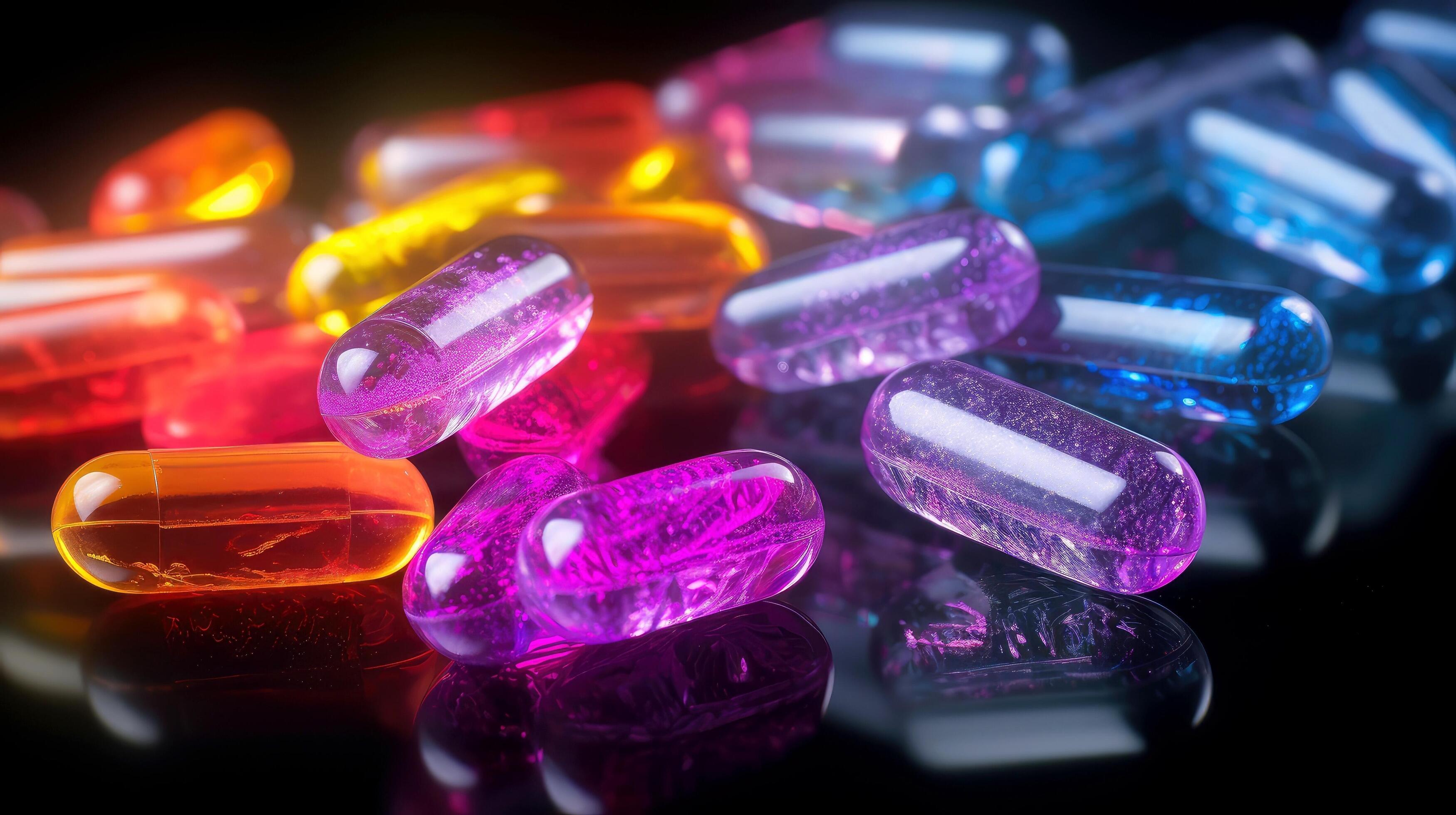 Vitamin capsules. Cod liver oil omega 3 gel capsules. Vitamins, dietary