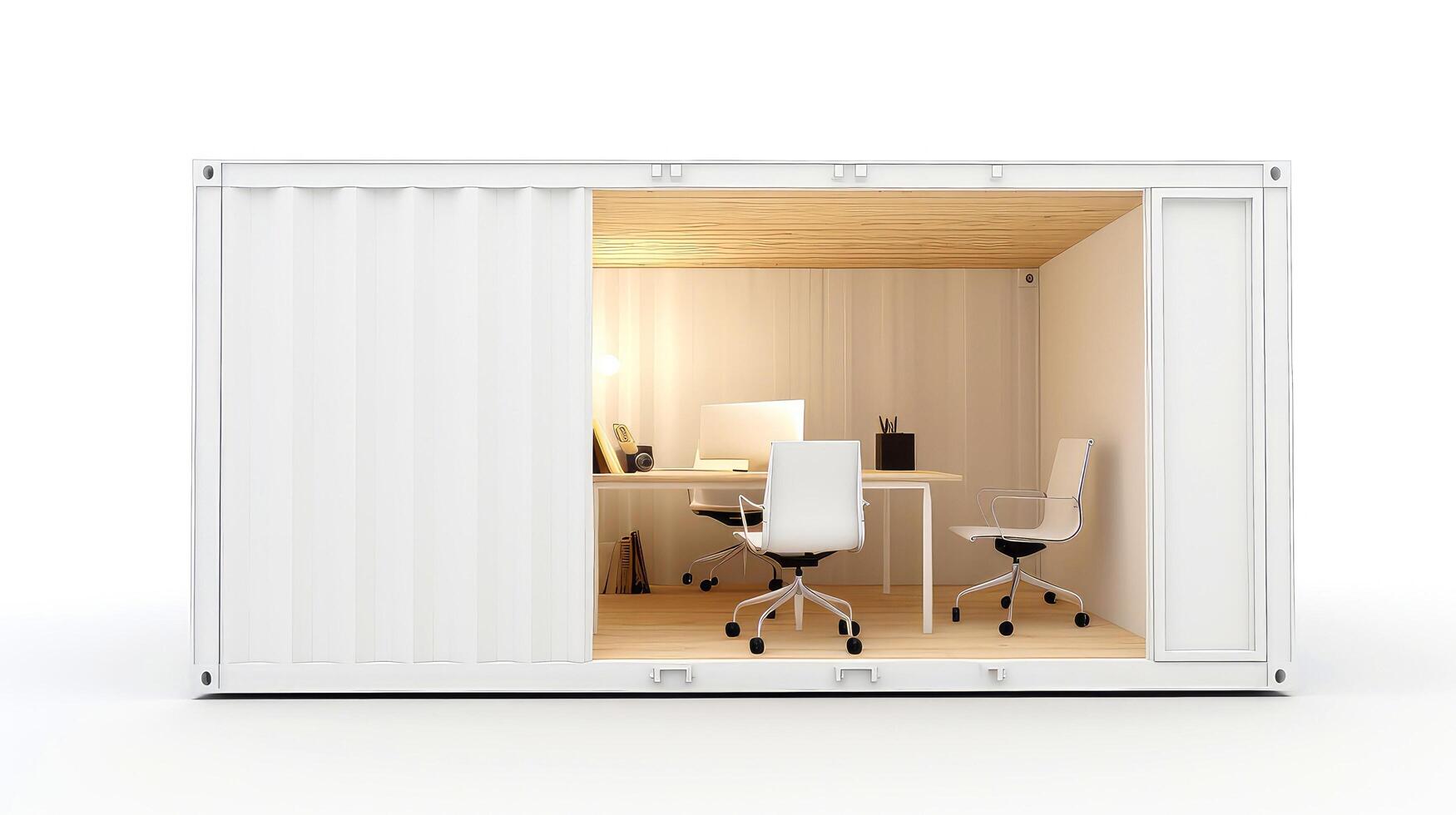 Mobile office buildings or container site office for construction site. Shipping container. Portable house and office cabins, illustration photo