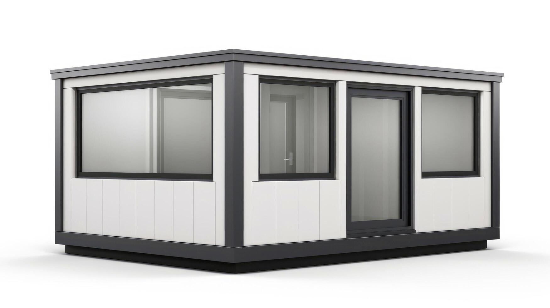 Mobile office buildings or container site office for construction site. Shipping container. Portable house and office cabins,Generative AI illustration photo