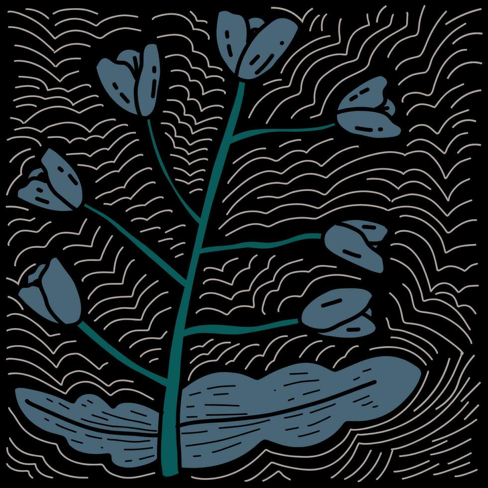 hand drawn botanical floral element illustration vector