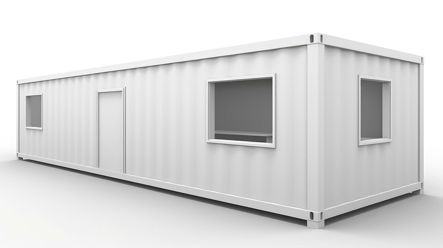Mobile office buildings or container site office for construction site. Shipping container. Portable house and office cabins, illustration photo