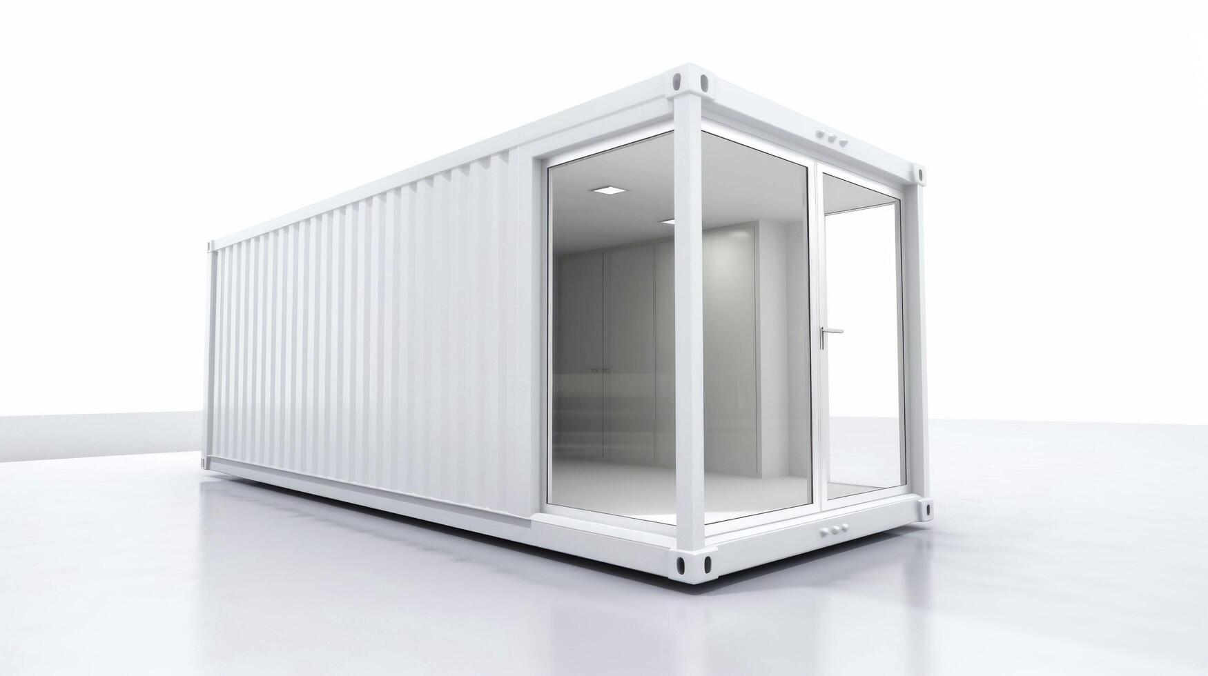 Mobile office buildings or container site office for construction site. Shipping container. Portable house and office cabins, illustration photo