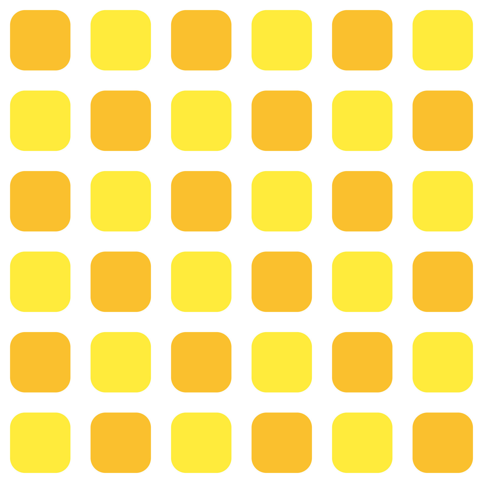 Yellow rounded square pattern. Rounded square vector pattern. Seamless