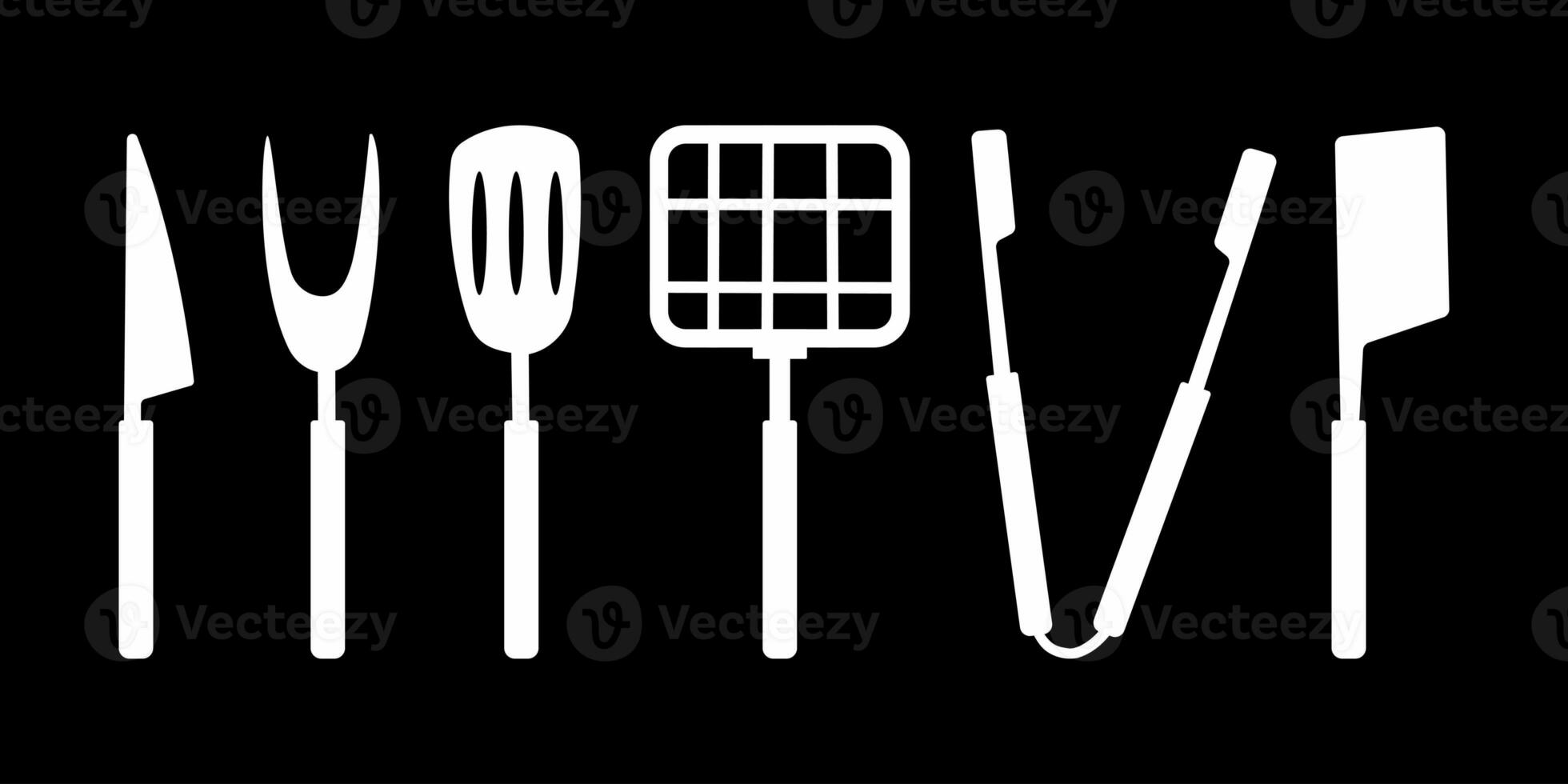 kitchen utensils bbq grill cook black white photo