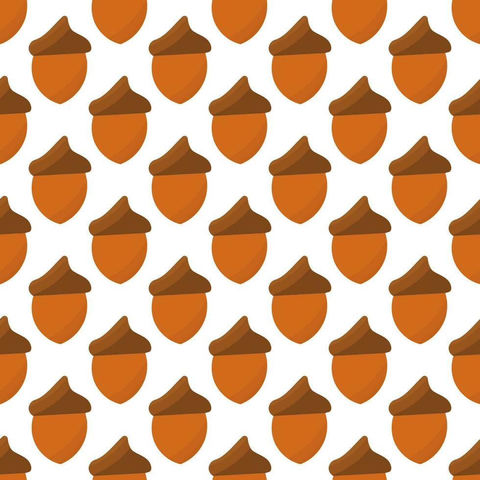 acorn walnut forest tree brown pattern background vector