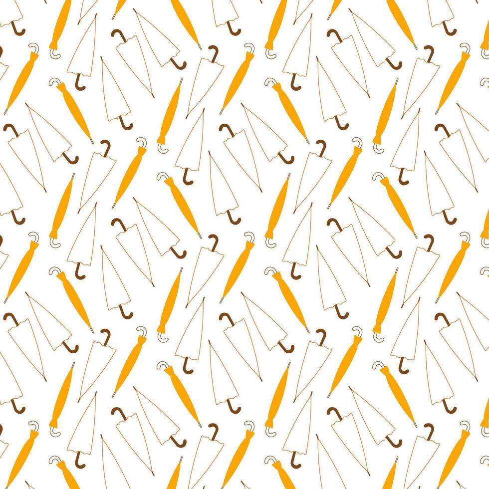 umbrella open colored closed line pattern textile vector
