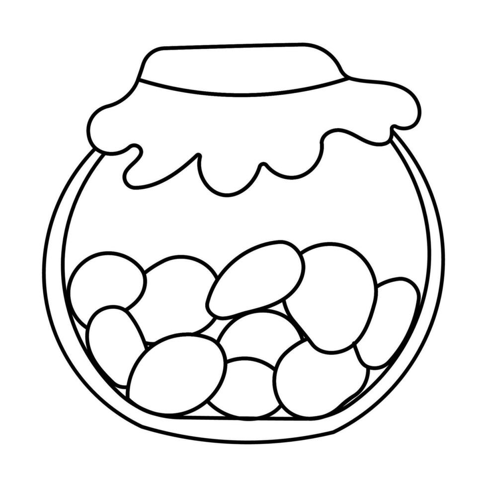 canned jar vegetables line doodle icon element vector