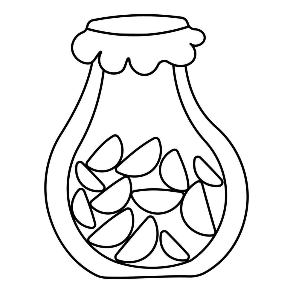 canned jar vegetables line doodle icon element vector