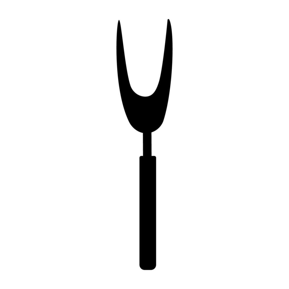 meat fork kitchen cook restaurant black white vector