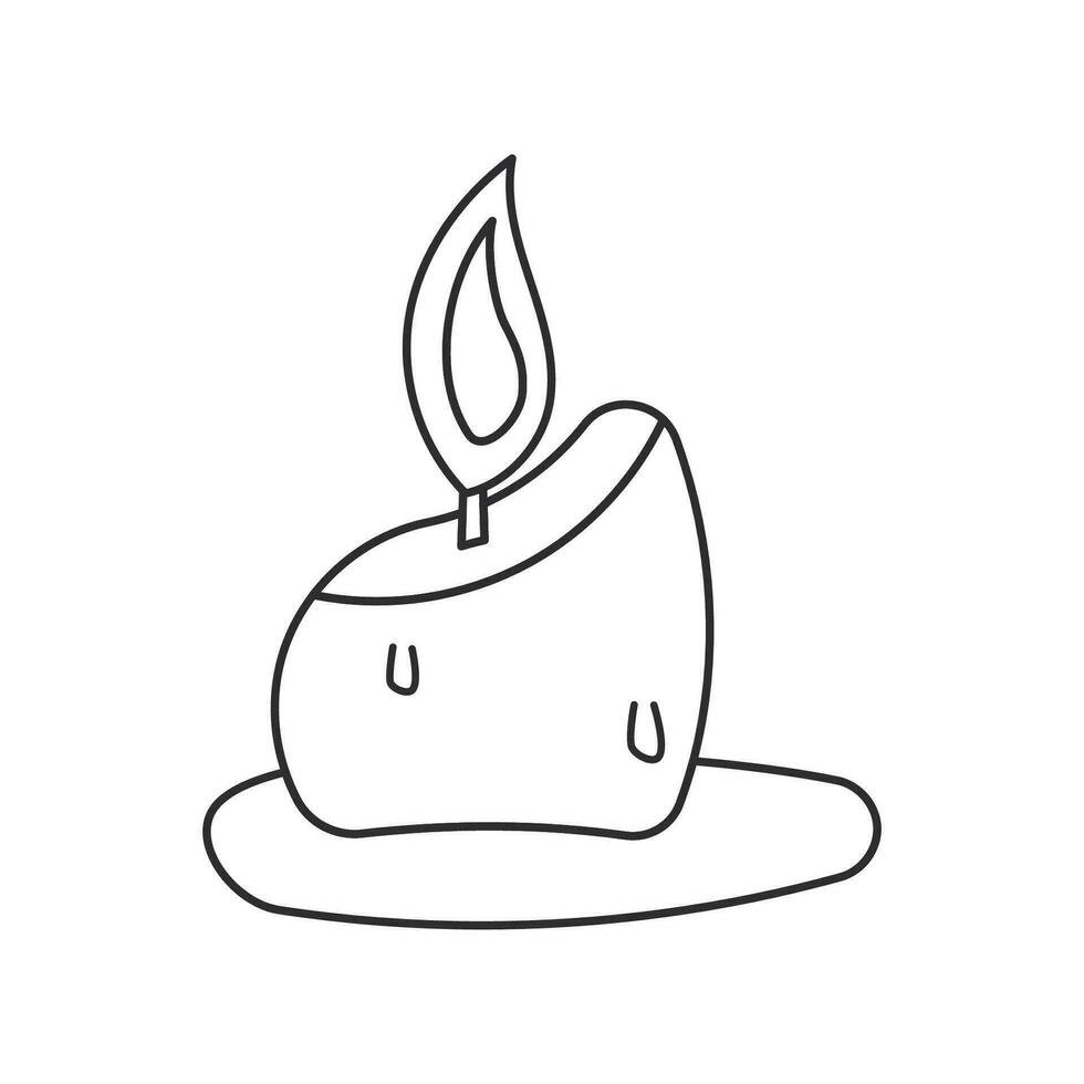 candle heat halloween lamp line icon element vector