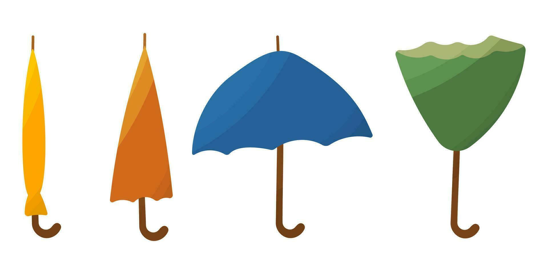 paraguas color conjunto lluvia elementos clima Dom vector