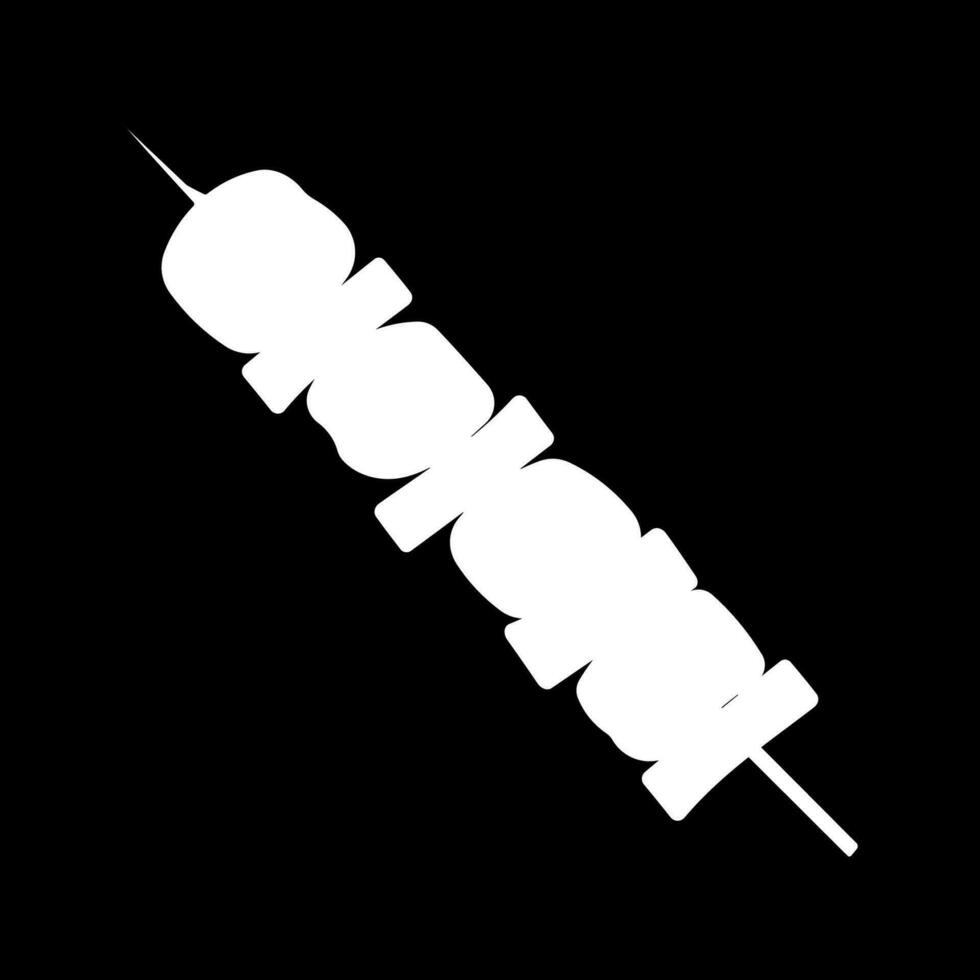 kebab meat black white fry icon element vector