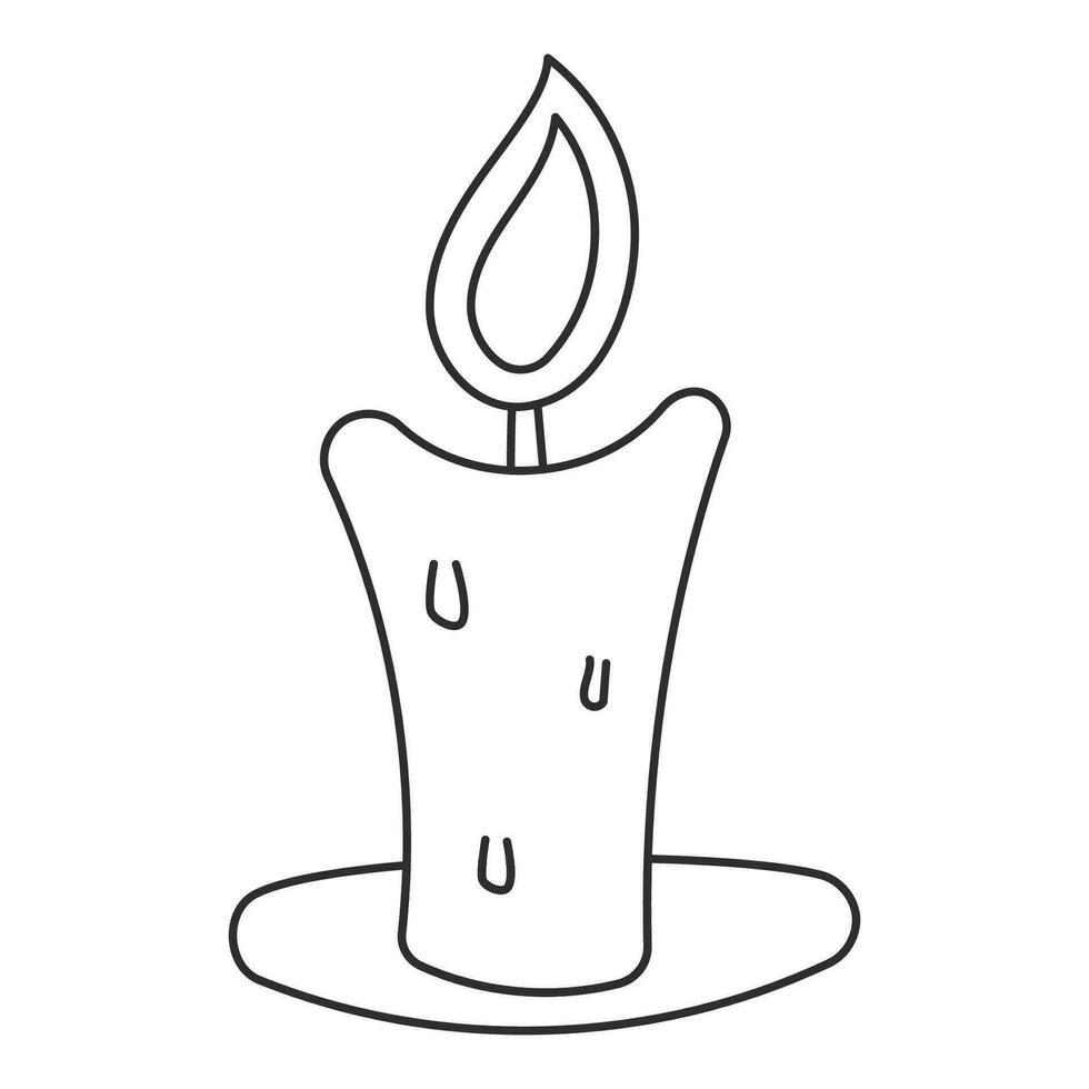 candle heat halloween lamp line icon element vector