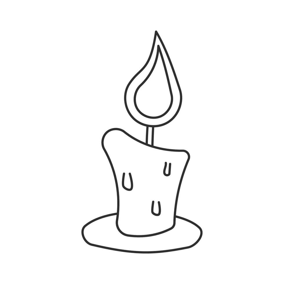 candle heat halloween lamp line icon element vector