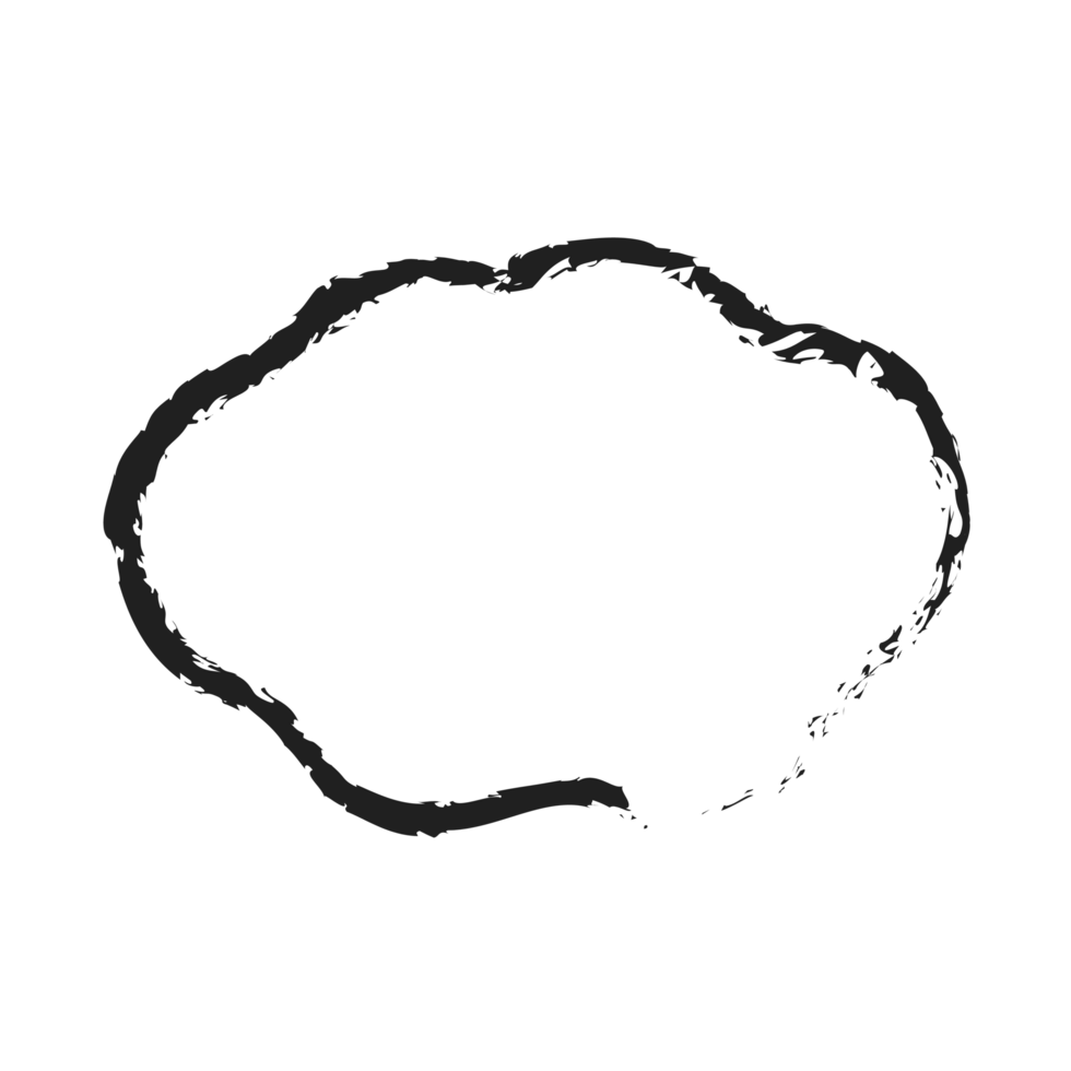 white cloud with line style charcoal png