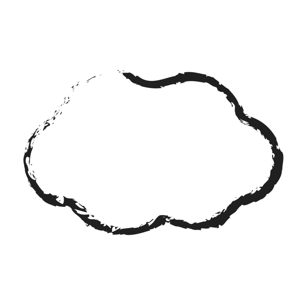 white cloud with line style charcoal png