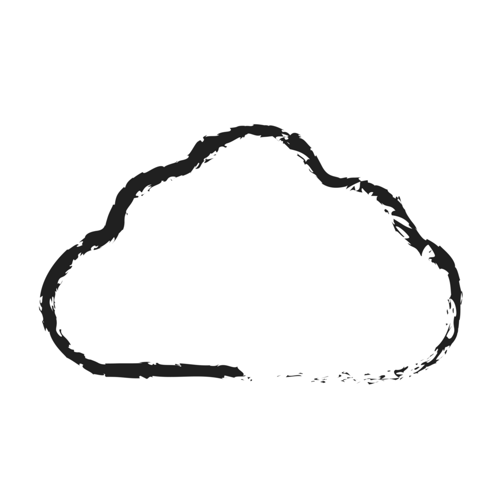 white cloud with line style charcoal png